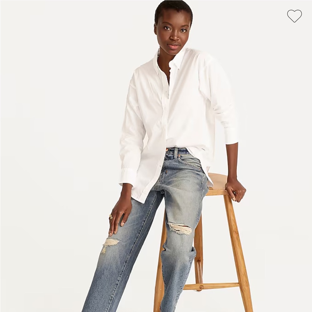 J.Crew Relaxed-fit washed cotton poplin shirt